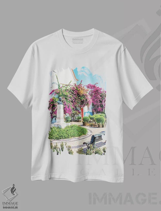 تیشرت سفید طرح دار لیسبون زیبا، مدیوم اثر مانجیک پیکچرز | فروشگاه ایماژ