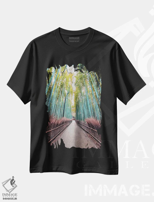 تیشرت مشکی طرح دار مسیر، مدیوم اثر مانجیک پیکچرز | فروشگاه ایماژ