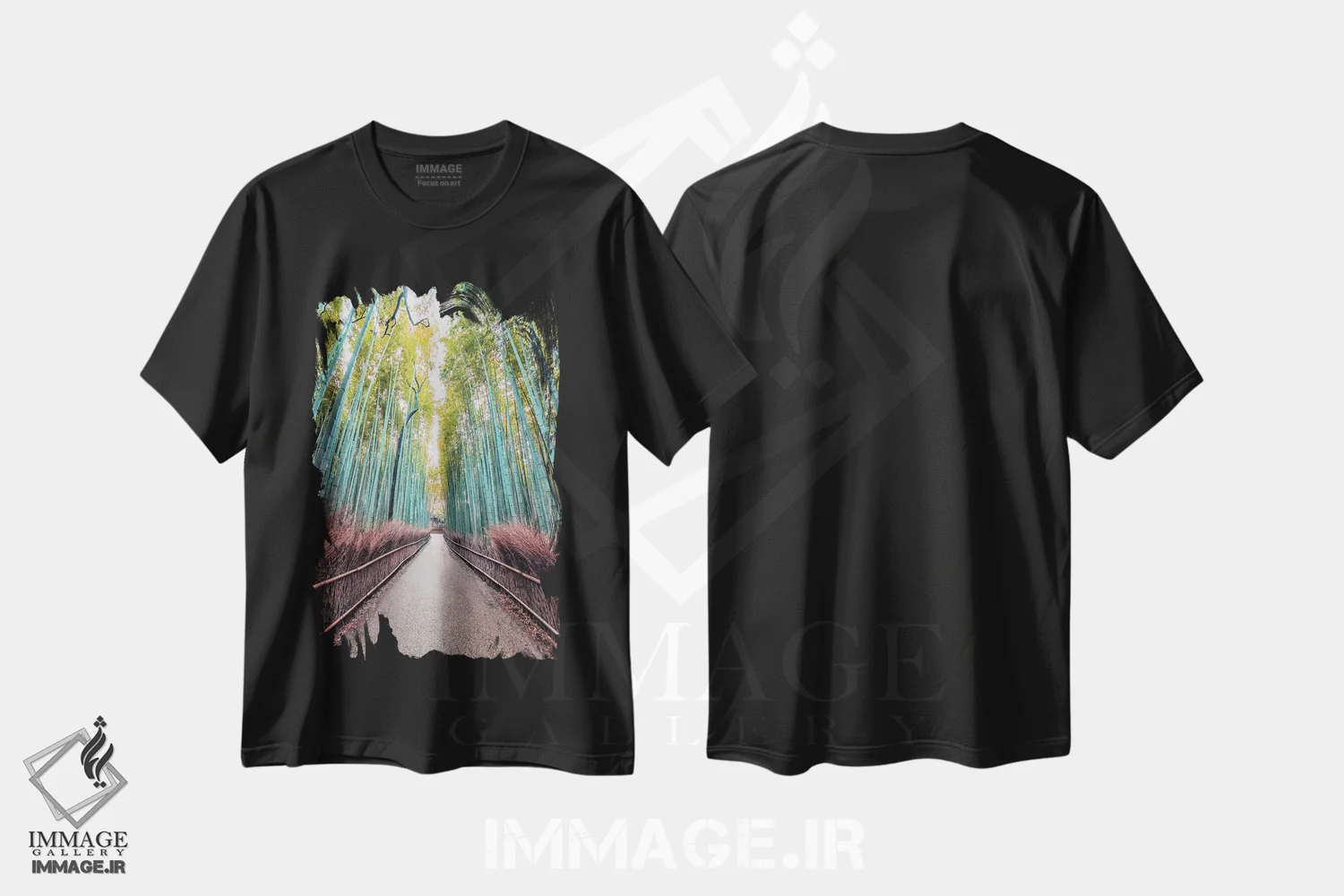 تیشرت مشکی طرح دار مسیر، مدیوم اثر مانجیک پیکچرز | فروشگاه ایماژ