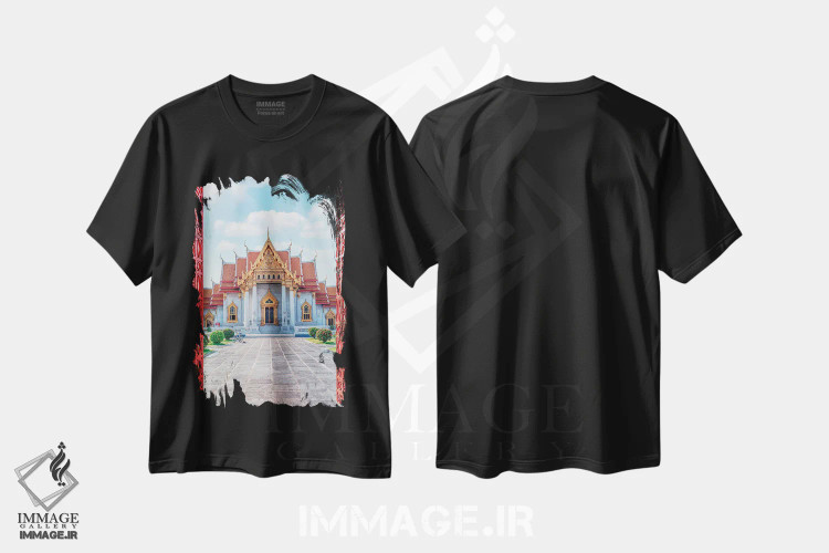 تیشرت مشکی طرح دار راه معبد، مدیوم اثر مانجیک پیکچرز | فروشگاه ایماژ