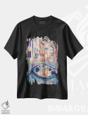 تیشرت مشکی طرح دار شهر زیبای ونیز، مدیوم اثر مانجیک پیکچرز | فروشگاه ایماژ