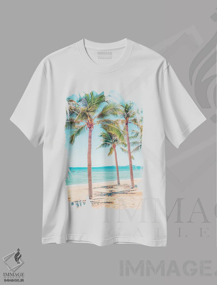تیشرت سفید طرح دار حس و حال تابستانی، مدیوم اثر مانجیک پیکچرز | immage.ir