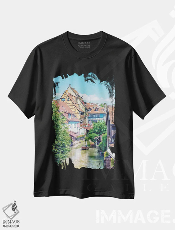تیشرت مشکی طرح دار کانال در کولمار، مدیوم اثر مانجیک پیکچرز | immage.ir