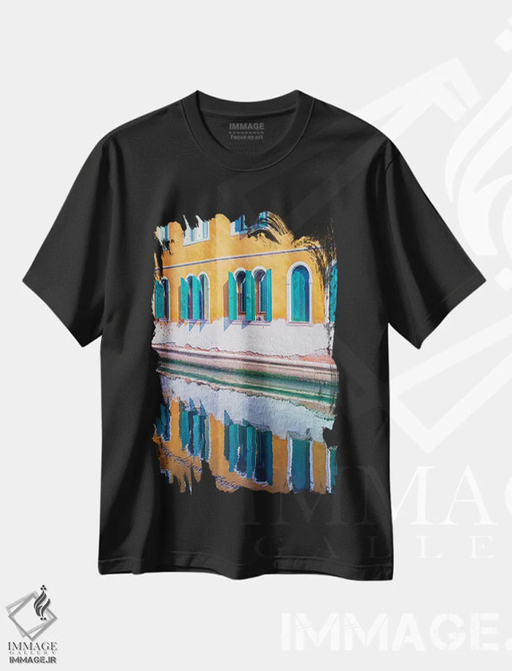 تیشرت مشکی طرح دار آینه، مدیوم اثر مانجیک پیکچرز | immage.ir