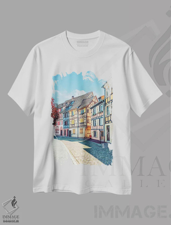 تیشرت سفید طرح دار خیابان کولمار، مدیوم اثر مانجیک پیکچرز | immage.ir