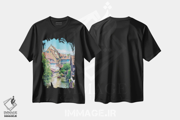 تیشرت مشکی طرح دار کانال در کولمار، مدیوم اثر مانجیک پیکچرز | immage.ir