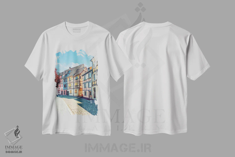 تیشرت سفید طرح دار خیابان کولمار، مدیوم اثر مانجیک پیکچرز | immage.ir