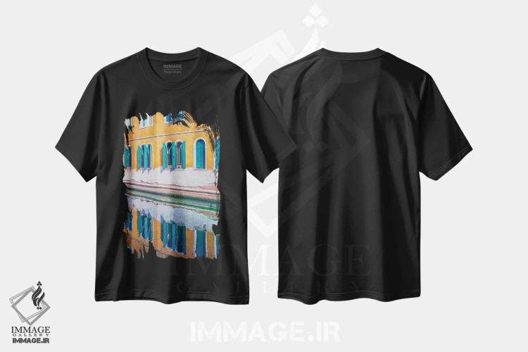 تیشرت مشکی طرح دار آینه، مدیوم اثر مانجیک پیکچرز | immage.ir