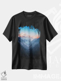 تیشرت مشکی طرح دار غروب هیمالیا، مدیوم اثر مانجیک پیکچرز | فروشگاه ایماژ