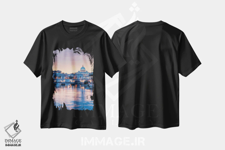 تیشرت مشکی طرح دار نور ملایم بر رم، مدیوم اثر مانجیک پیکچرز | immage.ir