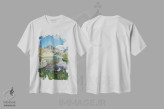 تیشرت سفید طرح دار دریاچه آلپی، مدیوم اثر مانجیک پیکچرز | فروشگاه ایماژ