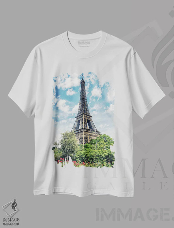 تیشرت سفید طرح دار باغی در پاریس، مدیوم اثر مانجیک پیکچرز | immage.ir