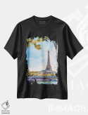 تیشرت مشکی طرح دار پل پیاده روی دبلی، مدیوم اثر مانجیک پیکچرز | فروشگاه ایماژ