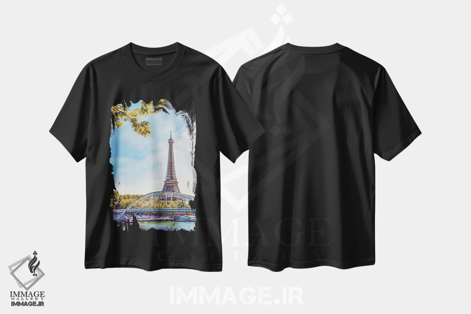 تیشرت مشکی طرح دار پل پیاده روی دبلی، مدیوم اثر مانجیک پیکچرز | فروشگاه ایماژ