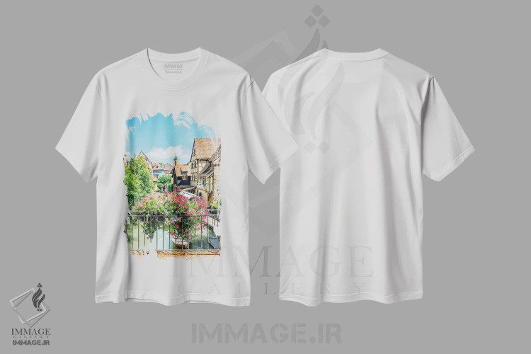 تیشرت سفید طرح دار ونیز کوچک، مدیوم اثر مانجیک پیکچرز | immage.ir