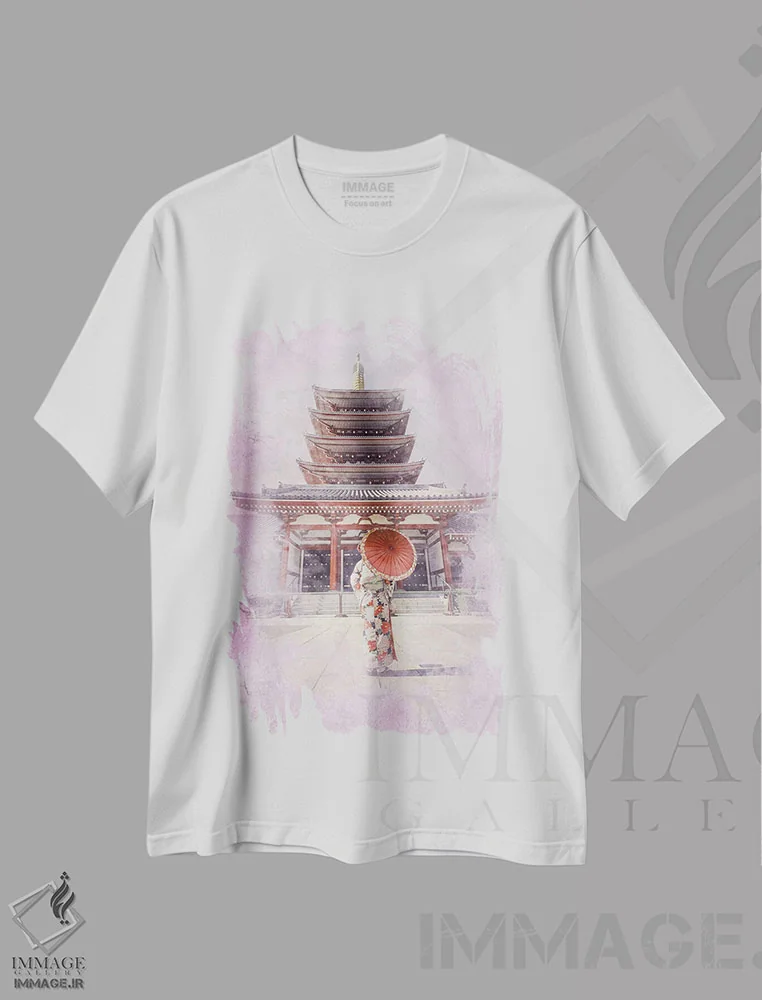 تیشرت سفید طرح دار آبرنگ توکیو، مدیوم اثر مانجیک پیکچرز | immage.ir