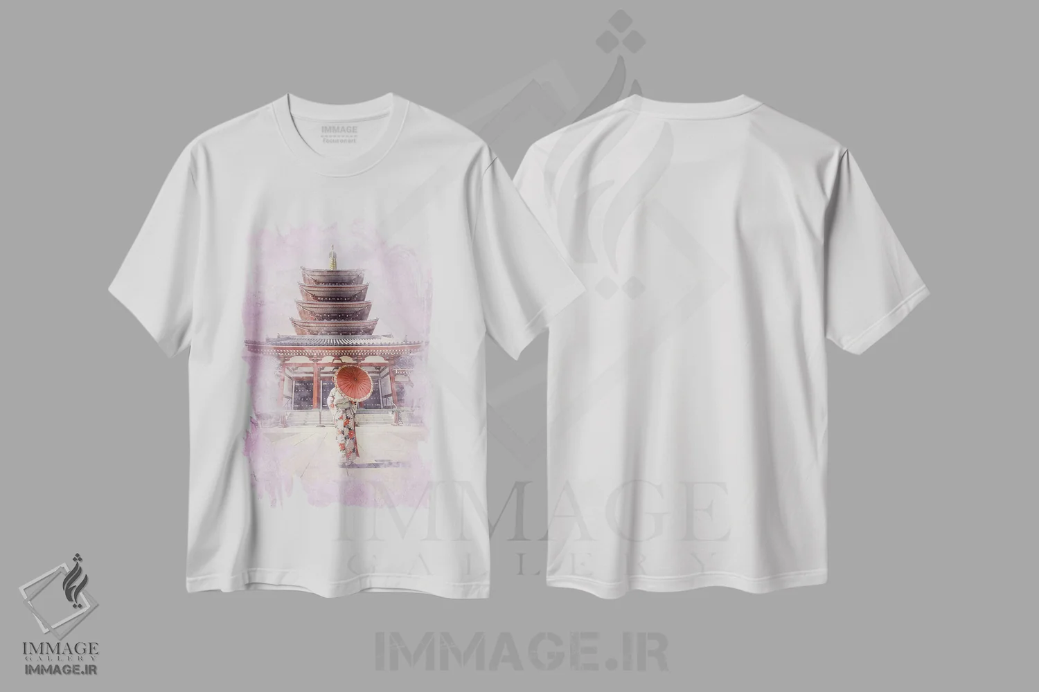 تیشرت سفید طرح دار آبرنگ توکیو، مدیوم اثر مانجیک پیکچرز | immage.ir