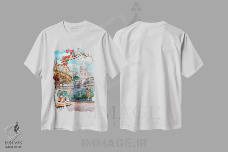 تیشرت سفید طرح دار آخر هفته در پاریس، مدیوم اثر مانجیک پیکچرز | فروشگاه ایماژ