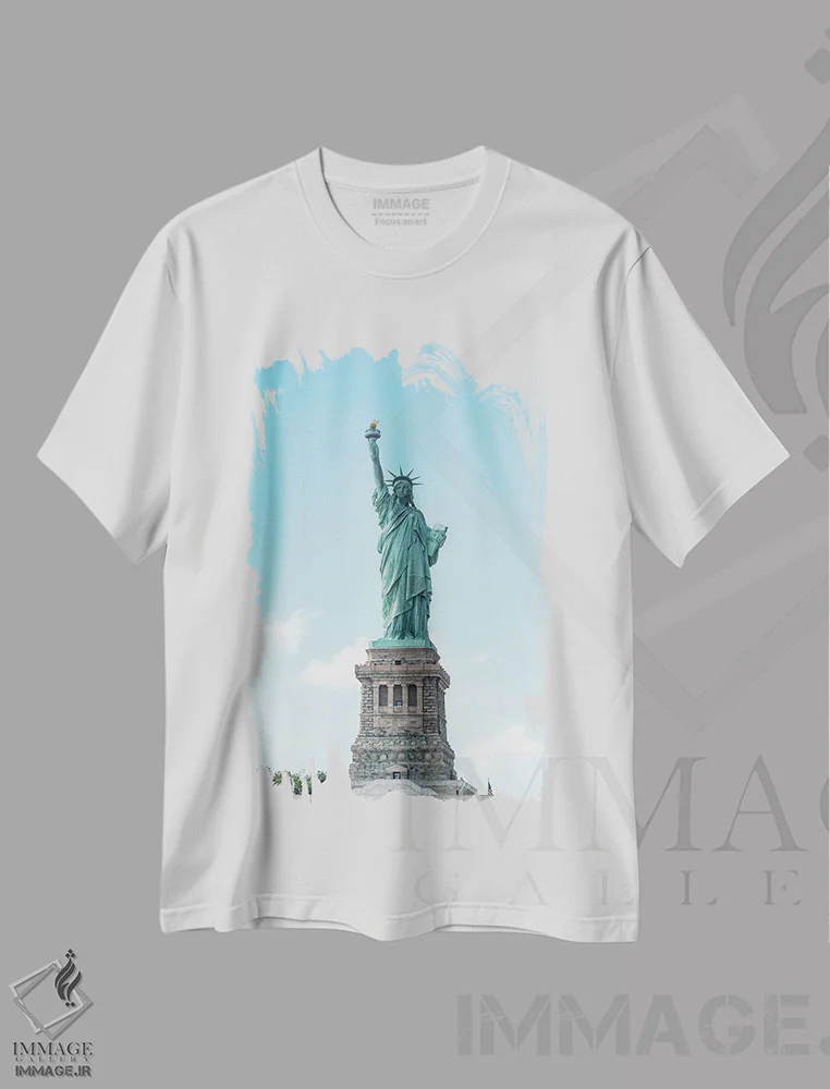 تیشرت سفید طرح دار آزادی، مدیوم اثر مانجیک پیکچرز | فروشگاه ایماژ