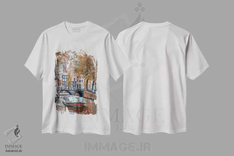 تیشرت سفید طرح دار آمستردام رمانتیک، مدیوم اثر مانجیک پیکچرز | فروشگاه ایماژ