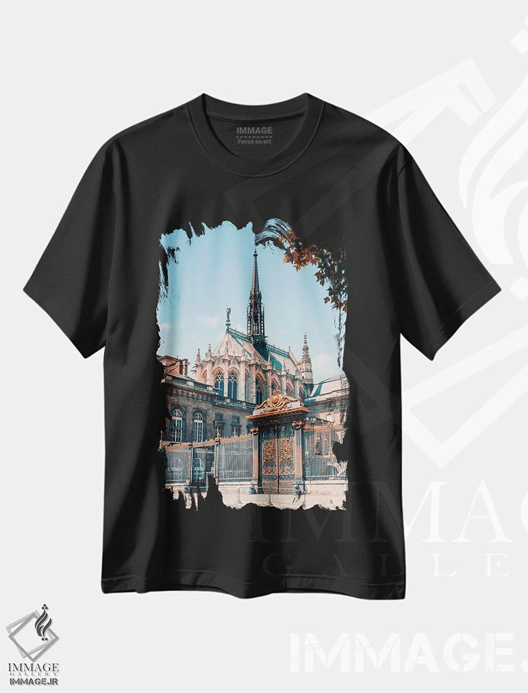 تیشرت مشکی طرح دار مرکز شهر پاریس، مدیوم اثر مانجیک پیکچرز | immage.ir