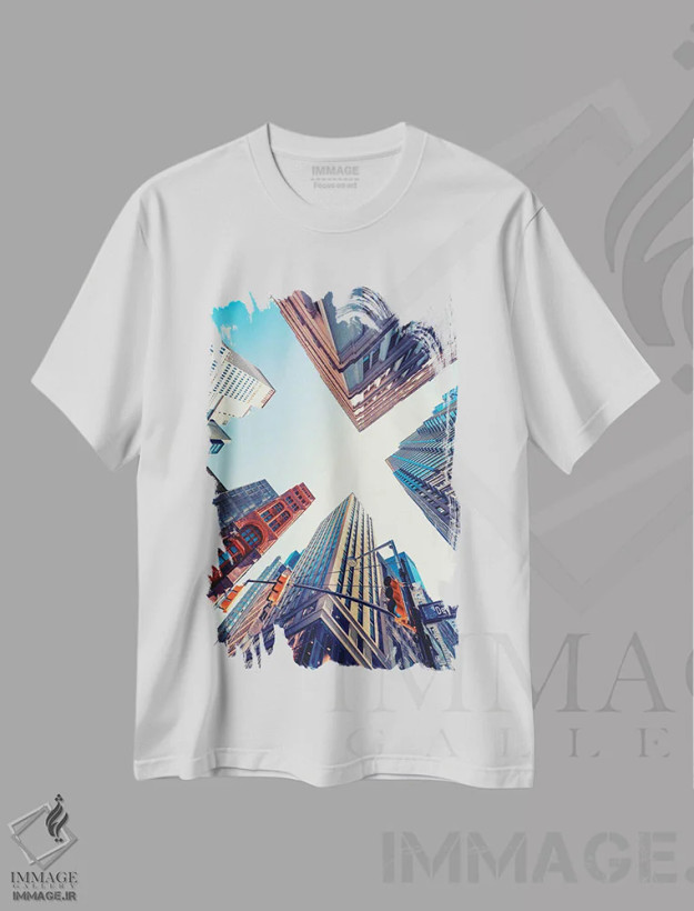 تیشرت سفید طرح دار گوشه منهتن، مدیوم اثر مانجیک پیکچرز | فروشگاه ایماژ