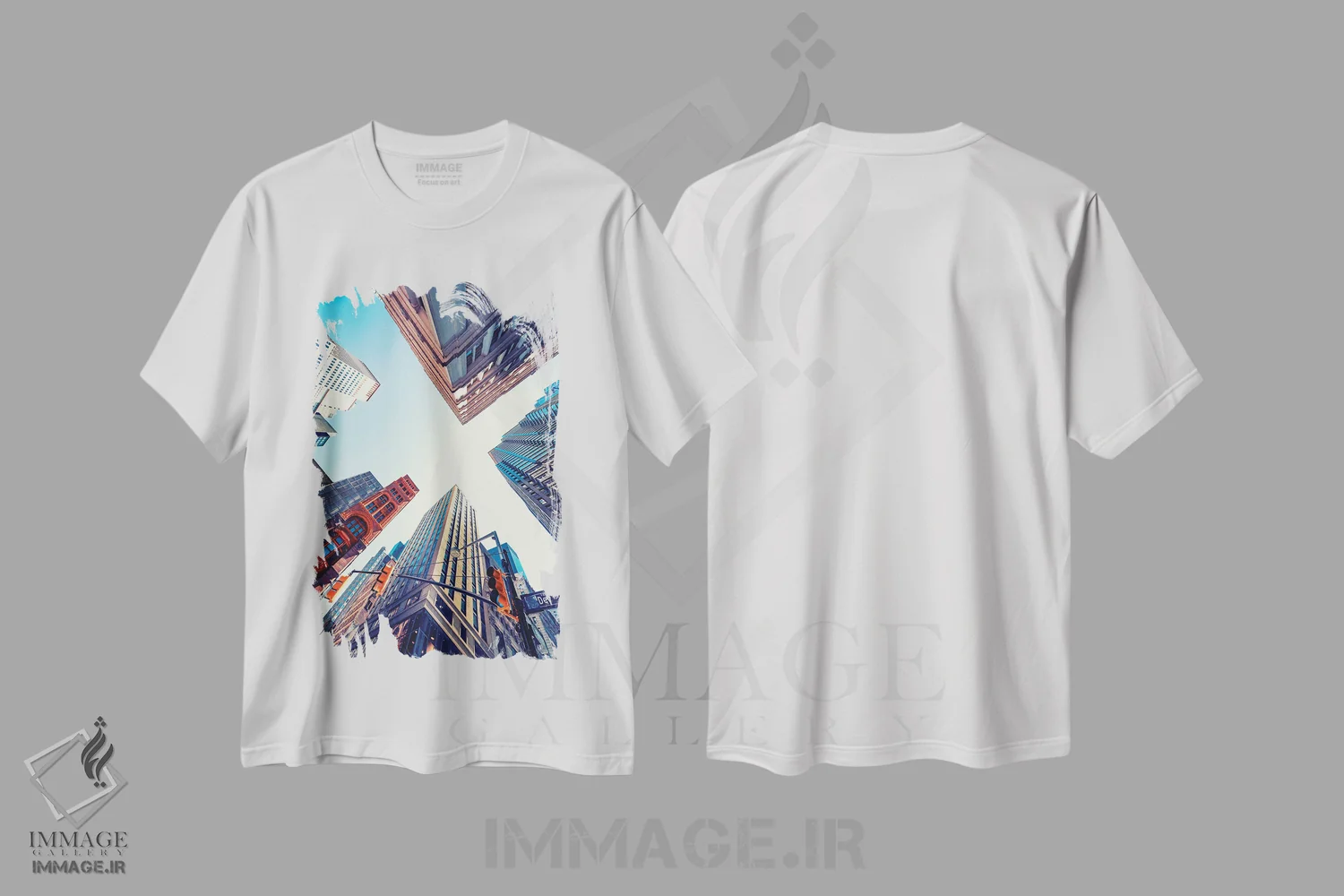 تیشرت سفید طرح دار گوشه منهتن، مدیوم اثر مانجیک پیکچرز | فروشگاه ایماژ