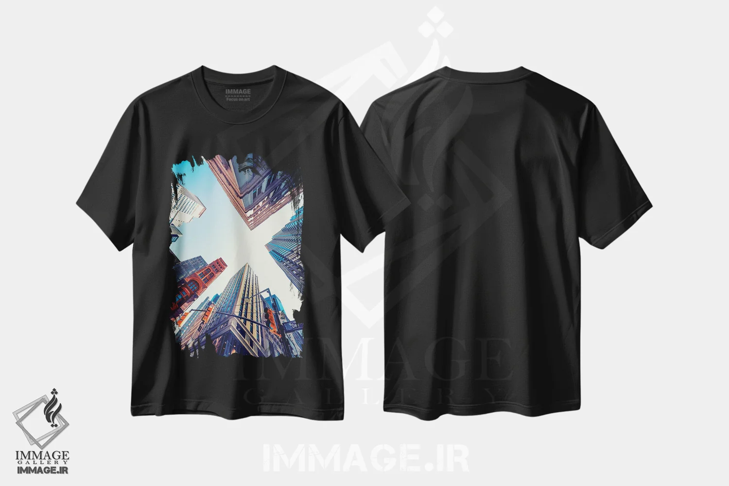 تیشرت مشکی طرح دار گوشه منهتن، مدیوم اثر مانجیک پیکچرز | immage.ir