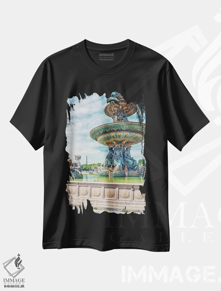 تیشرت مشکی طرح دار فواره کنکورد، مدیوم اثر مانجیک پیکچرز | immage.ir