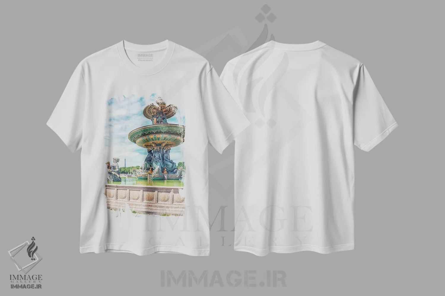 تیشرت سفید طرح دار فواره کنکورد، مدیوم اثر مانجیک پیکچرز | فروشگاه ایماژ