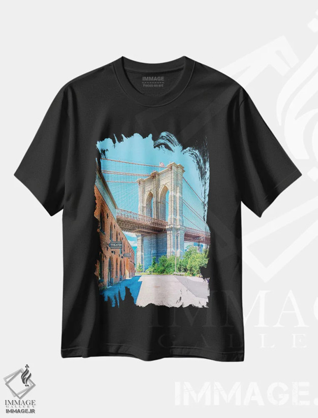 تیشرت مشکی طرح دار پل بروکلین، مدیوم اثر مانجیک پیکچرز | فروشگاه ایماژ