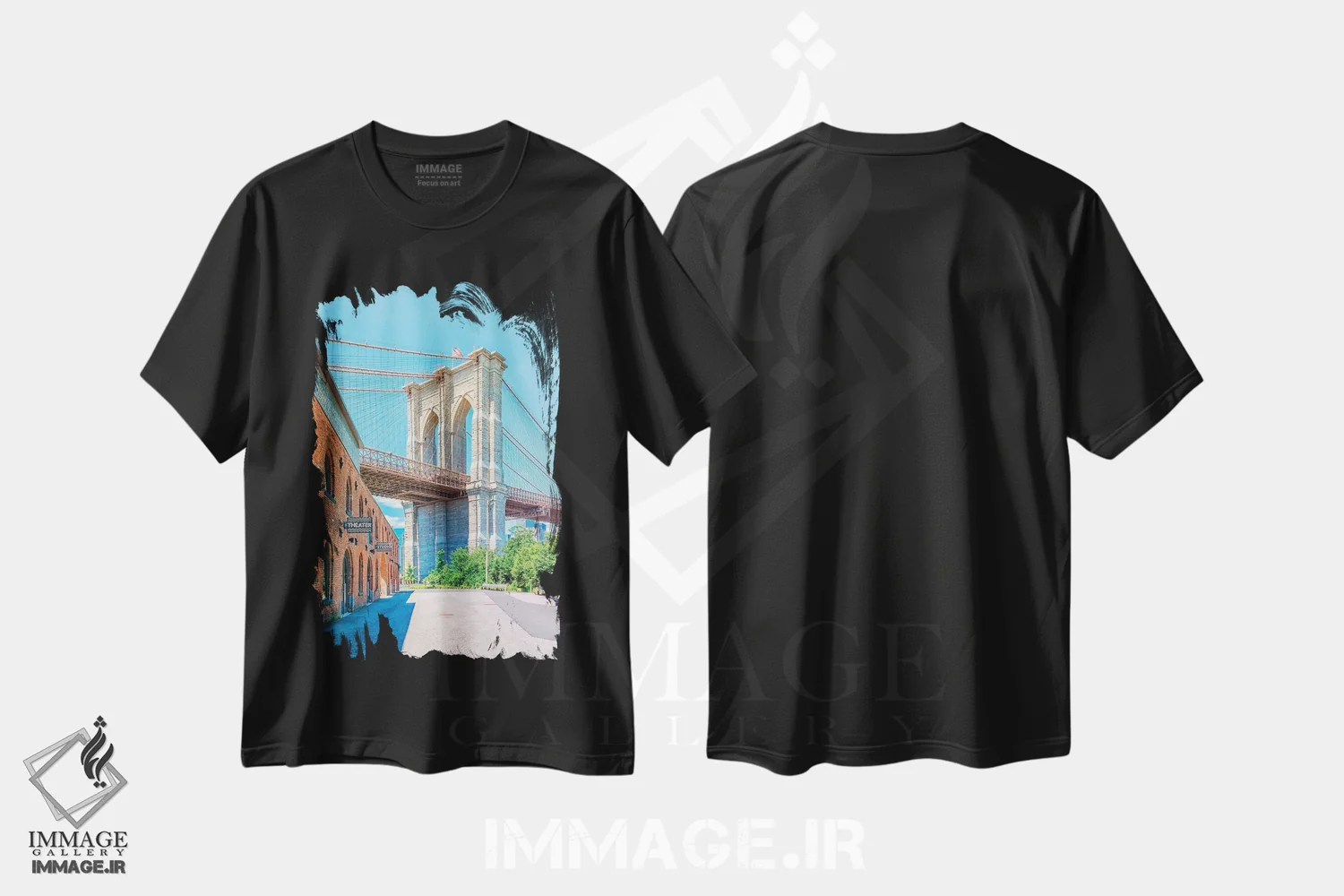 تیشرت مشکی طرح دار پل بروکلین، مدیوم اثر مانجیک پیکچرز | فروشگاه ایماژ