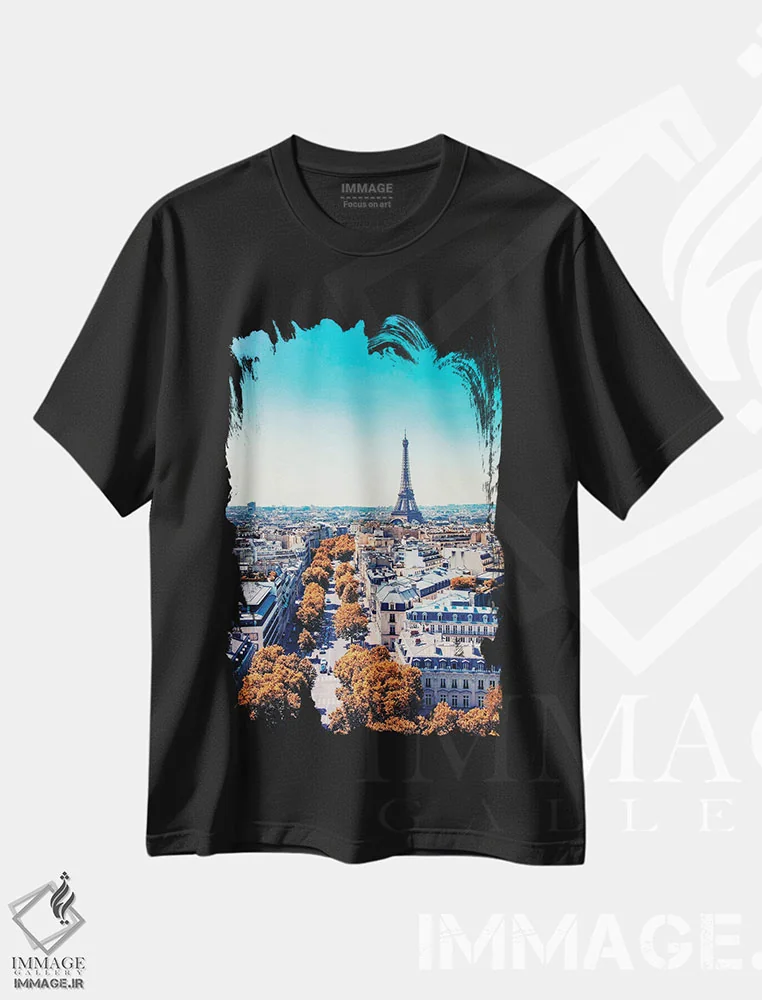 تیشرت مشکی طرح دار نوامبر در پاریس، مدیوم اثر مانجیک پیکچرز | immage.ir