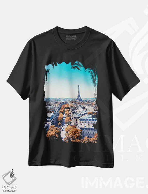 تیشرت مشکی طرح دار نوامبر در پاریس، مدیوم اثر مانجیک پیکچرز | immage.ir