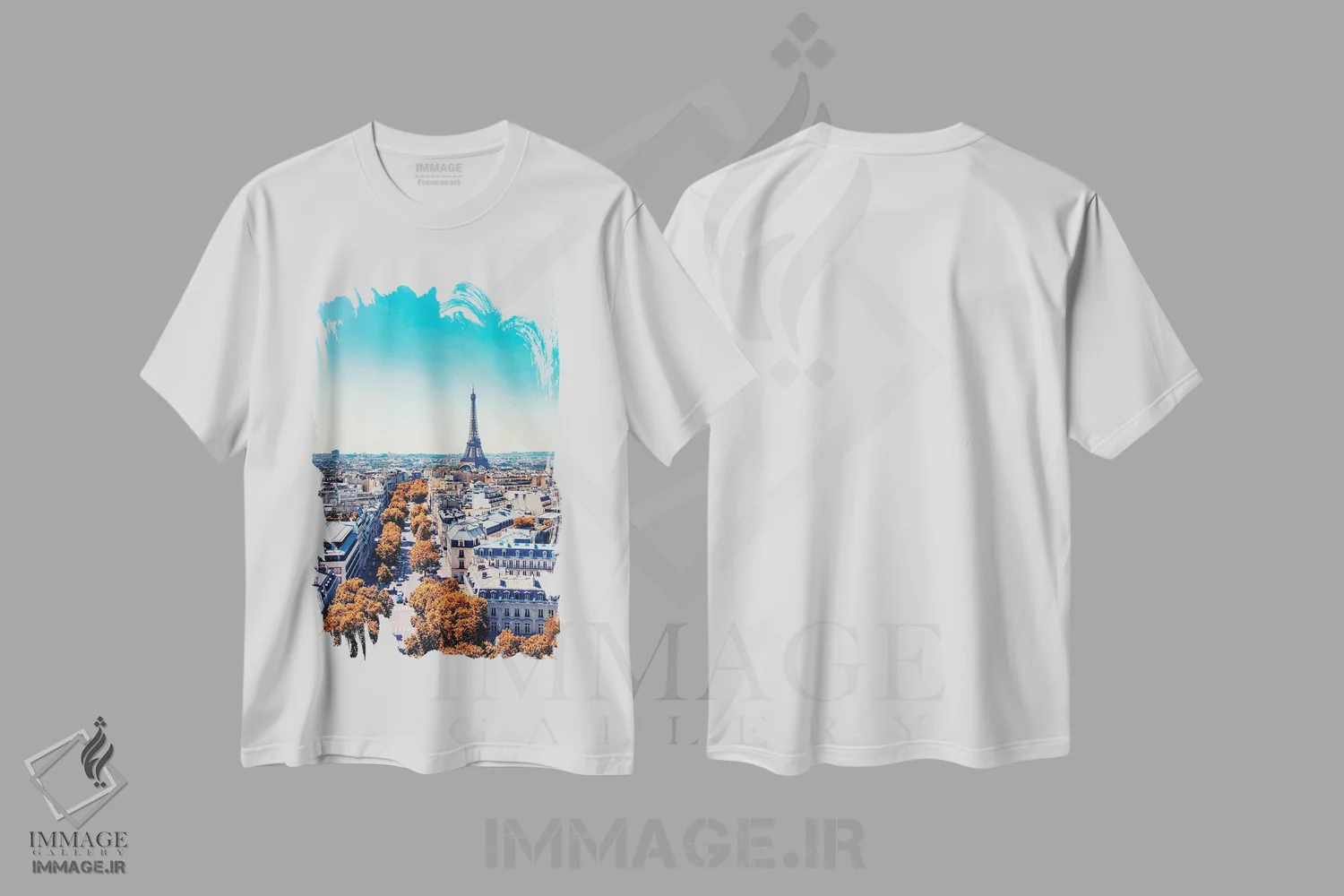 تیشرت سفید طرح دار نوامبر در پاریس، مدیوم اثر مانجیک پیکچرز | فروشگاه ایماژ