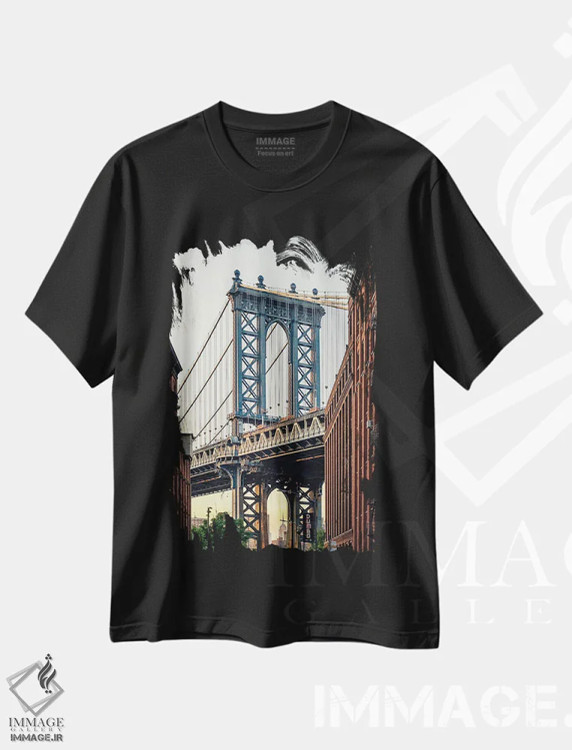 تیشرت مشکی طرح دار پل منهتن، مدیوم اثر مانجیک پیکچرز | فروشگاه ایماژ