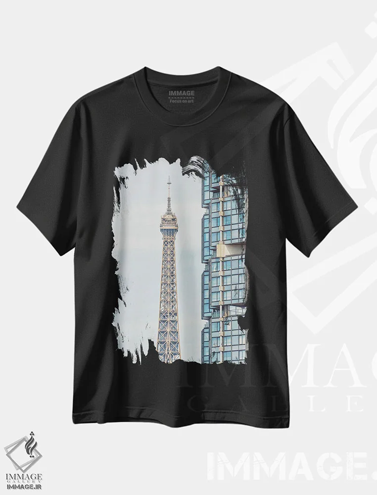 تیشرت مشکی طرح دار آهن در برابر شیشه ها، مدیوم اثر مانجیک پیکچرز | immage.ir