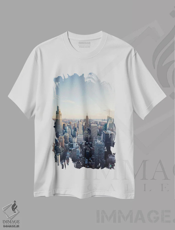 تیشرت سفید طرح دار منهتن زیبا، مدیوم اثر مانجیک پیکچرز | فروشگاه ایماژ