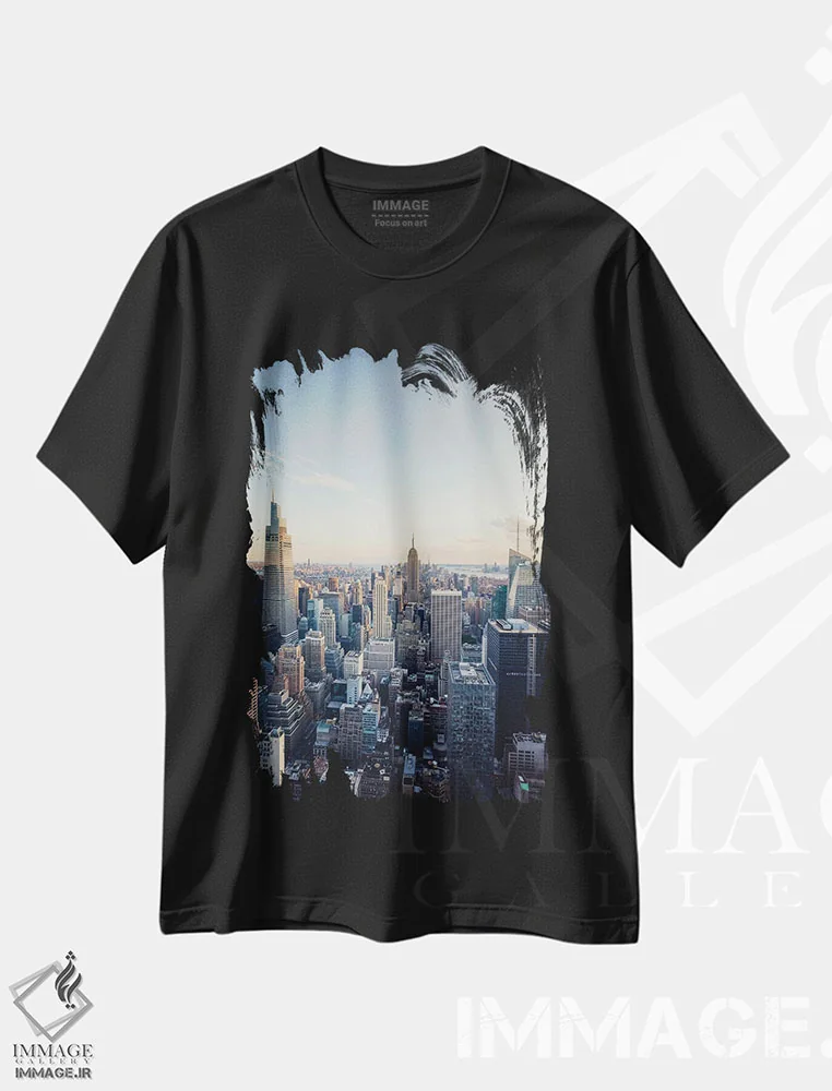 تیشرت مشکی طرح دار منهتن زیبا، مدیوم اثر مانجیک پیکچرز | immage.ir