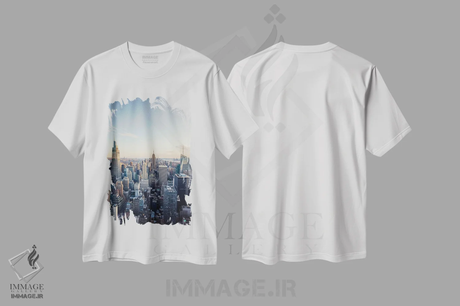 تیشرت سفید طرح دار منهتن زیبا، مدیوم اثر مانجیک پیکچرز | فروشگاه ایماژ