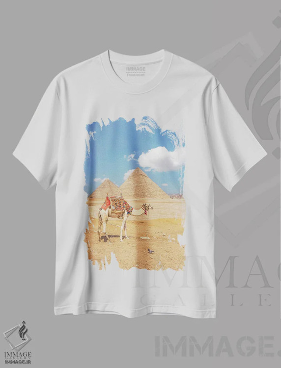 تیشرت سفید طرح دار جیزه، مدیوم اثر مانجیک پیکچرز | immage.ir