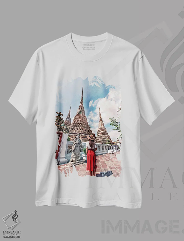 تیشرت سفید طرح دار گردشگری در بانکوک، مدیوم اثر مانجیک پیکچرز | فروشگاه ایماژ