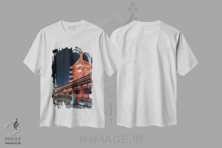 تیشرت سفید طرح دار معماری در توکیو، مدیوم اثر مانجیک پیکچرز | فروشگاه ایماژ
