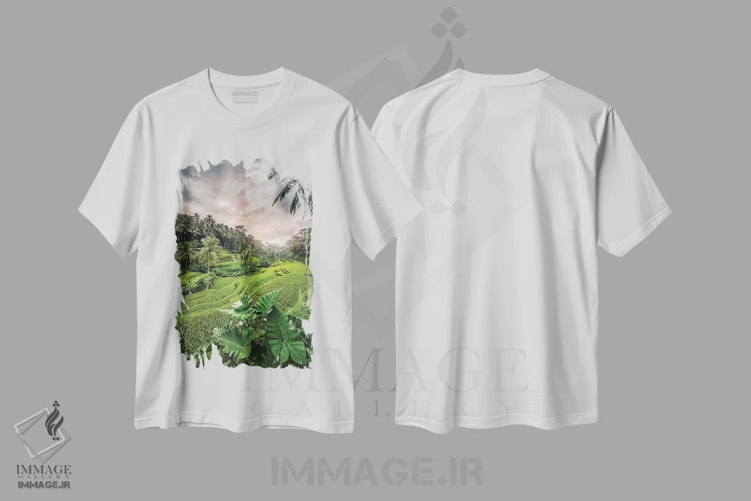 تیشرت سفید طرح دار غروب اوبود، مدیوم اثر مانجیک پیکچرز | immage.ir