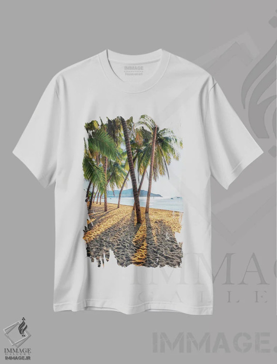 تیشرت سفید طرح دار ساحل بنگ سارِه، مدیوم اثر مانجیک پیکچرز | immage.ir