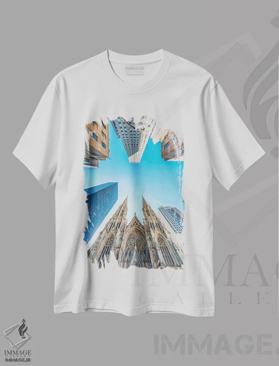 تیشرت سفید طرح دار گوشهٔ خیابان پنجم، مدیوم اثر مانجیک پیکچرز | immage.ir