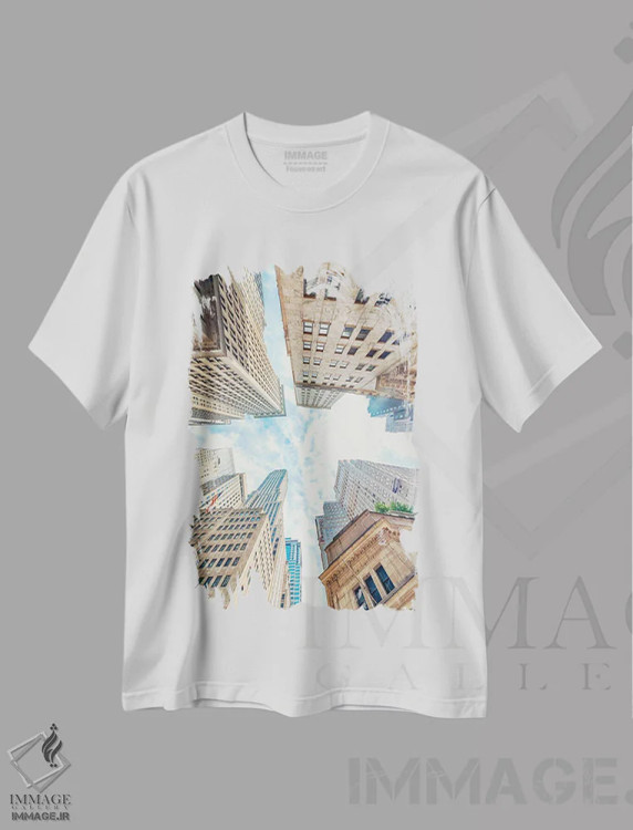 تیشرت سفید طرح دار آسمان نیویورک، مدیوم اثر مانجیک پیکچرز | immage.ir
