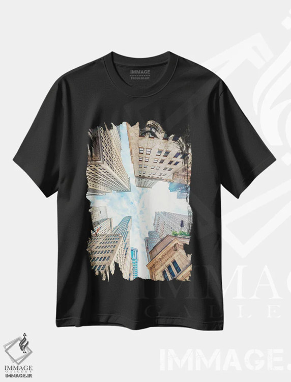 تیشرت مشکی طرح دار آسمان نیویورک، مدیوم اثر مانجیک پیکچرز | فروشگاه ایماژ