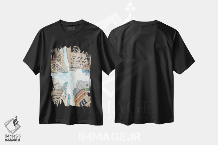 تیشرت مشکی طرح دار آسمان نیویورک، مدیوم اثر مانجیک پیکچرز | فروشگاه ایماژ