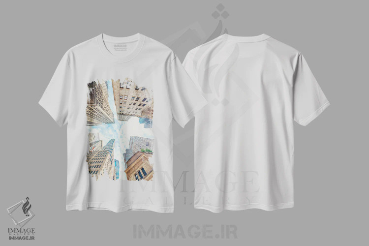 تیشرت سفید طرح دار آسمان نیویورک، مدیوم اثر مانجیک پیکچرز | immage.ir